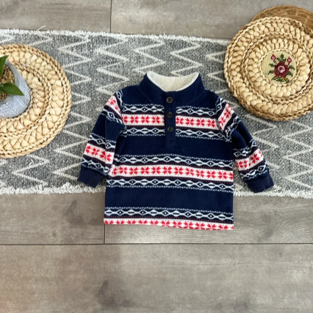 Carter's Baby Boy Winter Aztec Western Holiday Fleece Sweater Pullover 6 Months